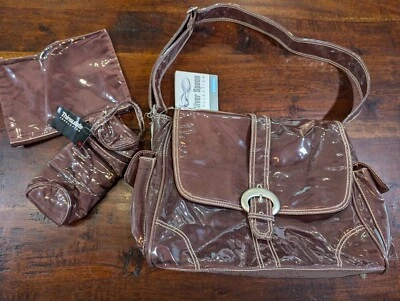 Kalencom Laminated Buckle Bag Brown Corduroy Bottle Bag Zip Pouch Changing Pad - Image 1 of 4