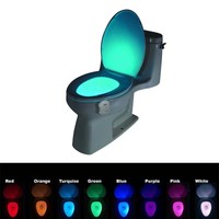 8 Colors LED Toilet Bathroom Night Light Motion Activated Seat Sensor Lamp PRU