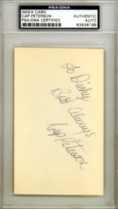Cap Peterson Autographed 3x5 Index Card Giants "To Dicky" PSA/DNA #83936198 - Picture 1 of 1
