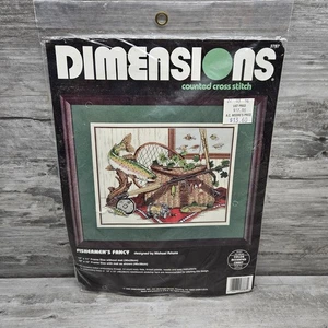 Dimensions Counted Cross Stitch Fisherman's Fancy 1995 Kit 11"X14" Neu/Versiegelt - Bild 1 von 4