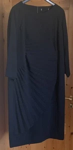 MARINA RINALDI elegantes Etui-Kleid XXL 48 Schwarz Plissee TOP - Bild 1 von 5