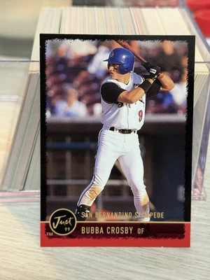 RARE! 1999 Just Minors Bubba Crosby Black Border #73 Bernardino Stampede #28/50 - Image 1 of 2