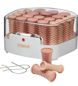Conair Double Ceramic Hot Rollers Long, Medium All Hair W/Clippers 1/2" 3/4" 1" - Picture 1 of 22
