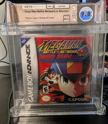 MEGAMAN Mega Man battle network 4 red sun nintendo GBA ntsc us new  WATA 9.8 A++ - Image 1 of 2