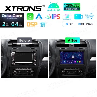 Autoradio Für VW Golf 5 6 Passat B6 Polo 6R 9" CarPlay Android 14 64GB WiFi GPS - Bild 1 von 4
