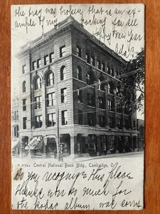 1905 Central National Bank Building Cambridge Ohio OH Postkarte PC1 - Bild 1 von 2