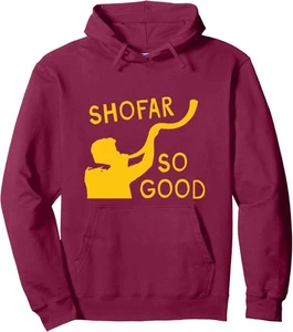 Shofar So Good Funny Rosh Hashanah Jewish Gifts Unisex Hooded Sweatshirt - Picture 1 of 8