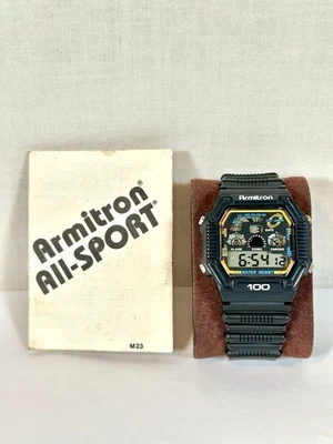 Reloj Armitron All-Sport 100 Vintage Años 80 40/6491 Alarma Cronógrafo Batería Nueva Raro Foto 1 de 4