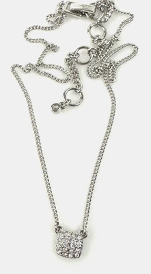 Collar Colgante Cuadrado Givenchy Tono Plata Pavé Cristal Tono Tónico Nuevo con Etiquetas Foto 1 de 4