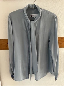 Charles Robertson Finest English Style Damen Bluse 100% Seide Gr.40 Blau - Bild 1 von 9