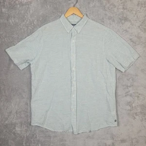 Chaps Shirt Mens XL Green Linen Cotton Short Sleeve Button Up Summer Casual - Picture 1 of 9