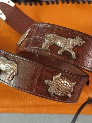 Cinturón de cuero Honest Brighton talla 26 (60509) especies en peligro de extinción 1992. Foto 1 de 4