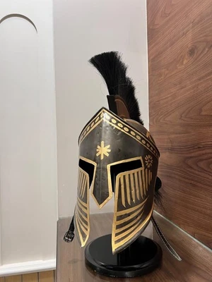 Roman Commander Gladiator Helmet with Black Crest | LARP Cosplay Collectible Arm - Image 1 of 4
