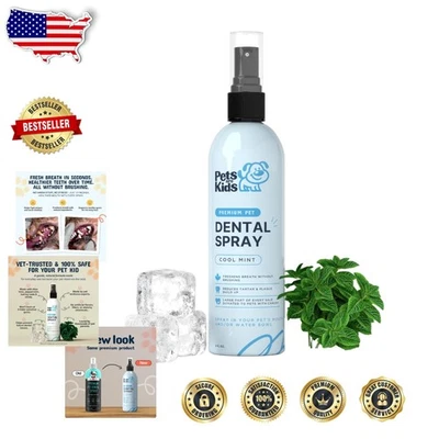 Advanced Dog & Cat Dental Spray 8oz - Natural Breath Freshener, Gum Disease Care - Image 1 of 4