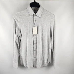 Report Collection Men Medium Gray Lux Knit 4-Way Stretch L/S Button Up NWT - Picture 1 of 8