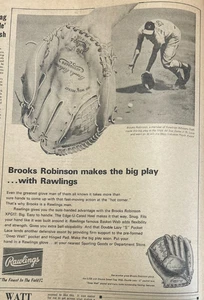 Brooks Robinson 1967 Sporting News Rawlings Handschuh Werbung Anzeige Baseball HOF - Bild 1 von 1