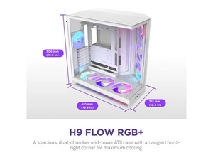 NZXT H9 Flow RGB+ (2025)  Large Dual-Chamber ATX Mid-Tower Airflow PC Case - Picture 1 of 5