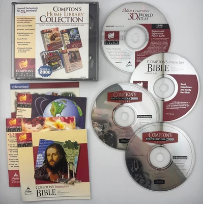 Lote De Colección De 5 Compton's Home Library CD-ROM Interactivo TLC Software Nuevo 2000 Y2K Foto 1 de 4