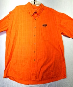 Herren XLarge Antigua OSU Oklahoma State Cowboys Knopfleiste Hemd kariert orange - Bild 1 von 8