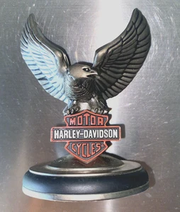 Vintage Harley Davidson Franklin Mint Eagle & Logo Pewter Statue Motorcycle 1996 - Picture 1 of 4