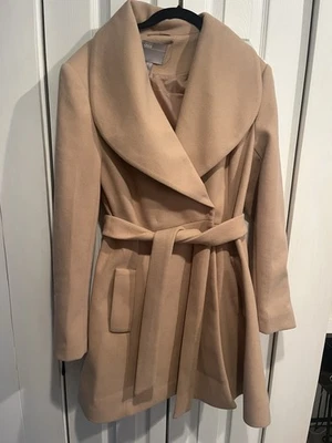 ASOS Design Tan Camel  Coat Jacket Women Size 8 Waist Tie - Image 1 of 4