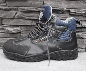 Botas de seguridad COFRA TRAIL zapatos de trabajo negro/azul S3 talla 42 UK 8 como nuevas - Imagen 1 de 6