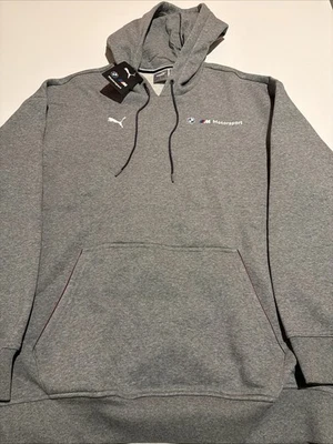 Puma BMW M Motorsport Fleece Men's Relaxed Fit Hoodie Sz L 627498 Grey NWT - Image 1 of 4