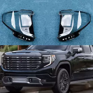 Un par de faros carcasa de lente transparente + pegamento para GMC Sierra 1500 2022 2023 2024 - Imagen 1 de 7