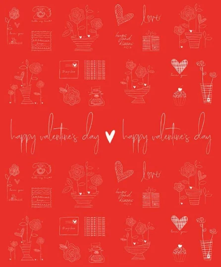 From the Heart Panel (P10058 Red) by Sandy Gervais for Riley Blake Designs - Image 1 of 3