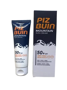 PIZ BUIN Mountain Sun Cream SPF 50 UVA/UVB 50ml - Sun, Cold, Wind Protection - Picture 1 of 5