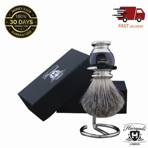 Cepillo de afeitado para hombre súper tejón cabello con acero inoxidable cepillo de afeitado soporte conjunto - Imagen 1 de 8