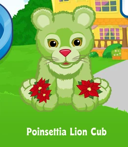Webkinz Poinsettia Lion Cub Virtual Adoption Code Only Messaged Webkinz Seasonal - Picture 1 of 1
