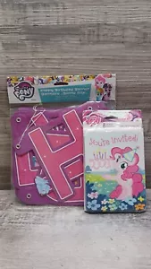 My Little Pony Happy birthday Banner + 8 Invitation Cards w/ Envelope - Picture 1 of 1