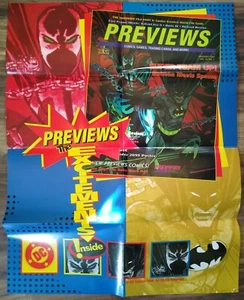 28.25" Previews Comic Book Magazine Advertising Poster Batman Spawn 1994 - Picture 1 of 3