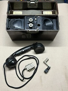 Feldtelefon Feldfernsprecher Fernmelder NTT 1935 Telefon Antik Bakelit Wehrmacht - Foto 1 di 23