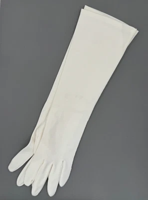 GUANTES DE DISEÑO TEXTIL LARGO OPERA LENGTH BLANCOS LIMPIOS NUNCA USADOS S 6 Med Foto 1 de 4