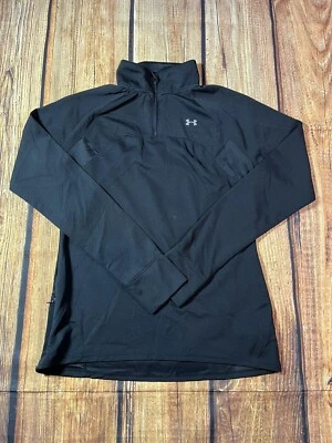Under Armour 1/4 Zip Womens Medium  Black All Seasons Gear Long Sleeve Running - Image 1 of 4