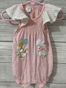 Mud Pie My First Easter Pink Bunny Romper Girl's 0-3 Month - Picture 1 of 5