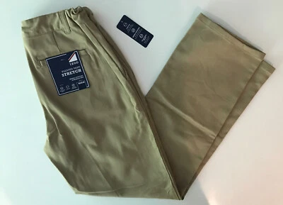 Pantalones Izod Caquis Bronceado Plisado Frontal Uniforme Juvenil Talla 16 Foto 1 de 4