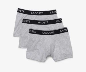 Lacoste 3er Pack Unterhosen Casual Cotton Stretch Boxer Grau Größe M bis XXL NEU - Bild 1 von 2