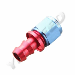 8AN AN8 AN-8 Straight Fuel Push-on Hose End Fitting Adaptor Aluminum Red/Blue - Picture 1 of 6