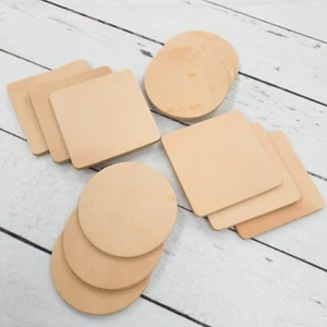 Genuine Leather 2nd Grade Vegetable Tan Circle Square 11-13 OZ Coaster Blanks - Picture 1 of 5