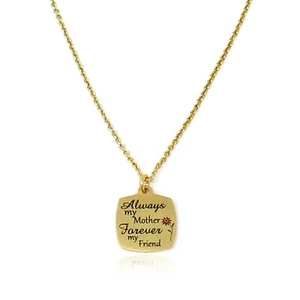 Gold Tone Small Mom Pendant Mother's Day Gift Pendant Necklace Jewelry for Women - Picture 1 of 5