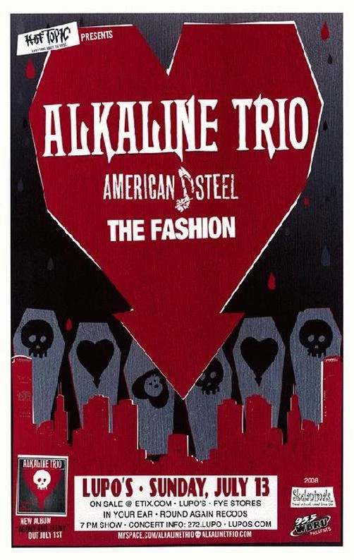 ALKALINE TRIO CONCERT POSTER FLYER PROVIDENCE 2008 Foto 1 de 1