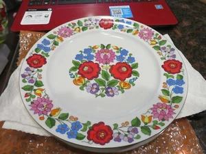 "HERMOSA PLACA DE PARED DE PORCELANA PINTADA A MANO KALOCSA 9 1/2" - Imagen 1 de 3