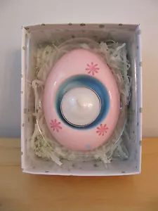 NUEVO Russ Easter "Pink Egg" en forma de cerámica té luz candelabro - Imagen 1 de 4