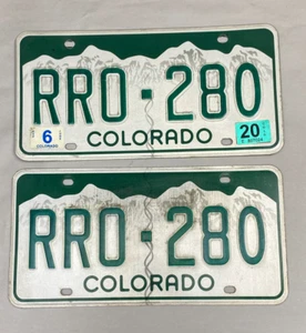 Colorado White Mountains License Plate Set RRO-280 Man Cave Garage Bar Shop - Picture 1 of 4