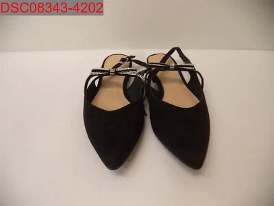 Женские туфли на плоской подошве с заостренным носком Ann Taylor Factory Black Bow Rhistone Detail 6,5 32123463 - Изображение 1 из 4