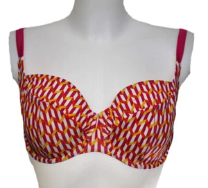 BIKINI CLEO BY PANACHE OBERTEIL BALCONNET CINDY PINK WEISS ZICKZACK 80 CUP D - Bild 1 von 2