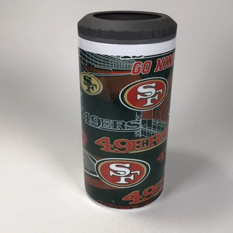 Rare NFL San Francisco 49ers 3 In 1 Can Cooler 12oz Reg or Slim Can, 16oz Bottle Cover